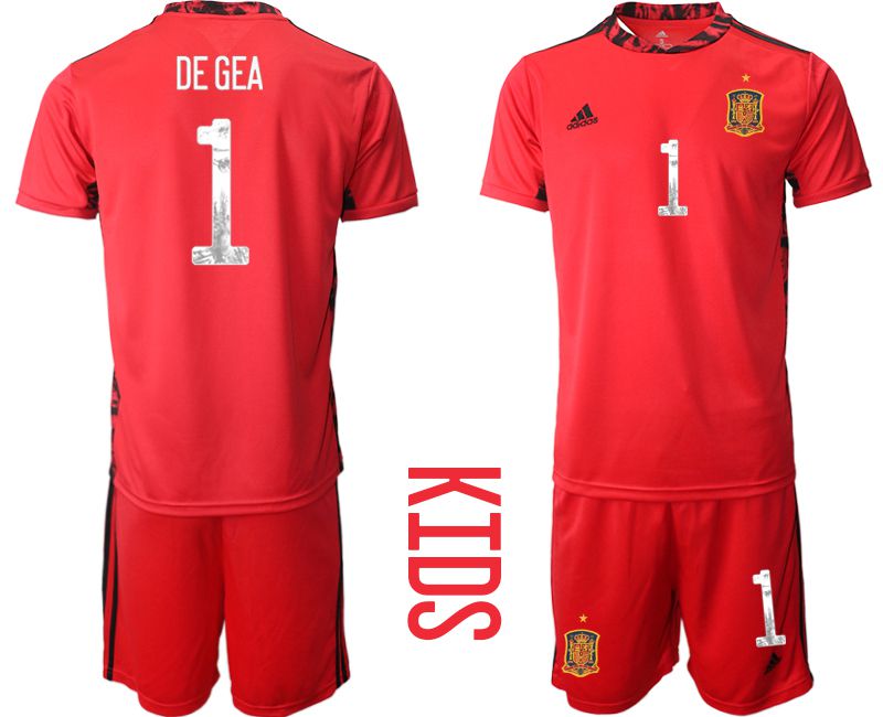 Youth 2021 World Cup National Spain red goalkeeper #1 Soccer Jerseys->tottenham jersey->Soccer Club Jersey